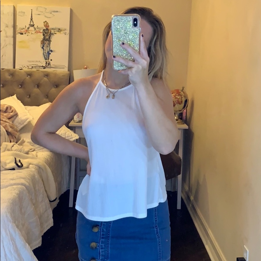 Free people white halter top